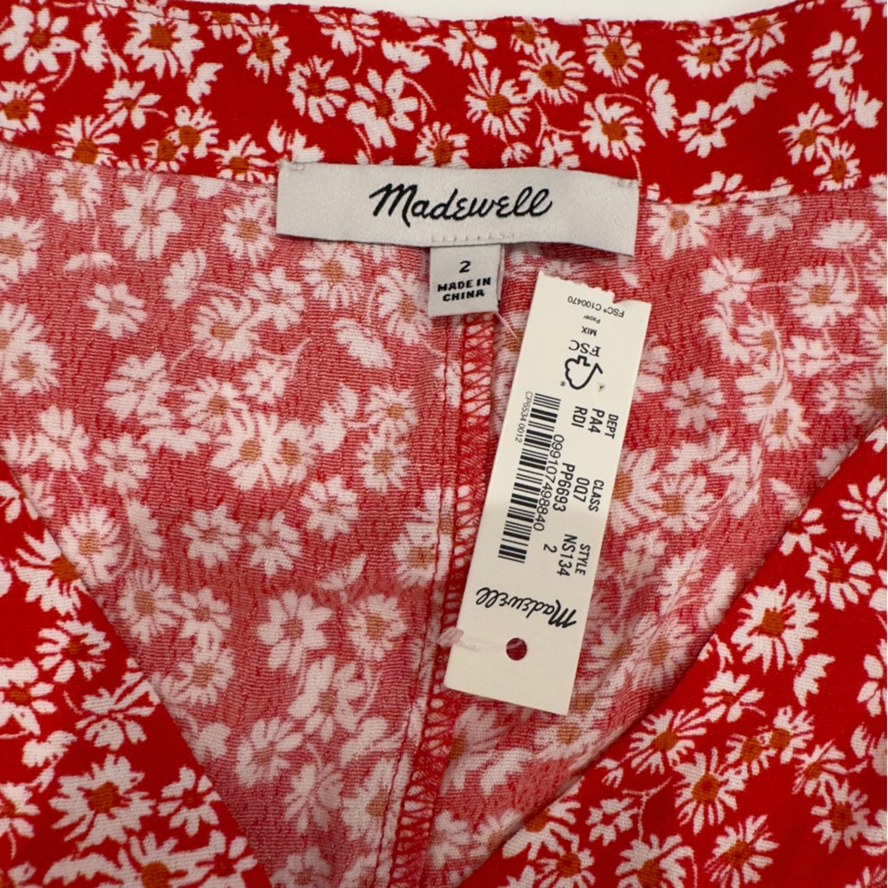 Madewell Flutter-Sleeve Mini Dress in Floral size 2 - Picture 8 of 11
